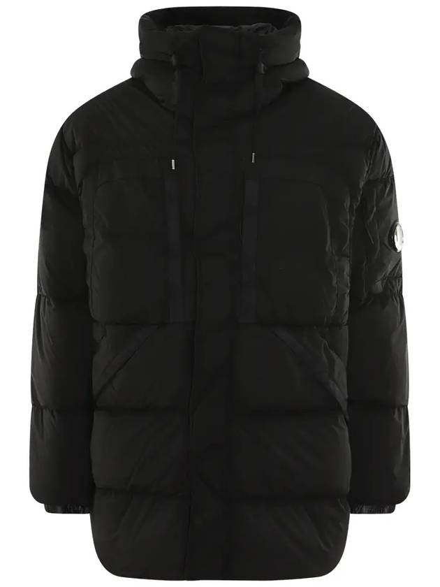 Men s Lens Wappen Nycra R Long Padded Jacket Black 17CMOW173A 005864G 999 - CP COMPANY - BALAAN 4