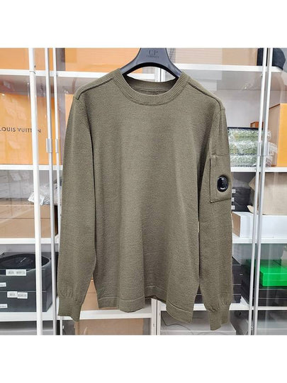 Lens Wappen Merino Wool Knit Top Green - CP COMPANY - BALAAN 2