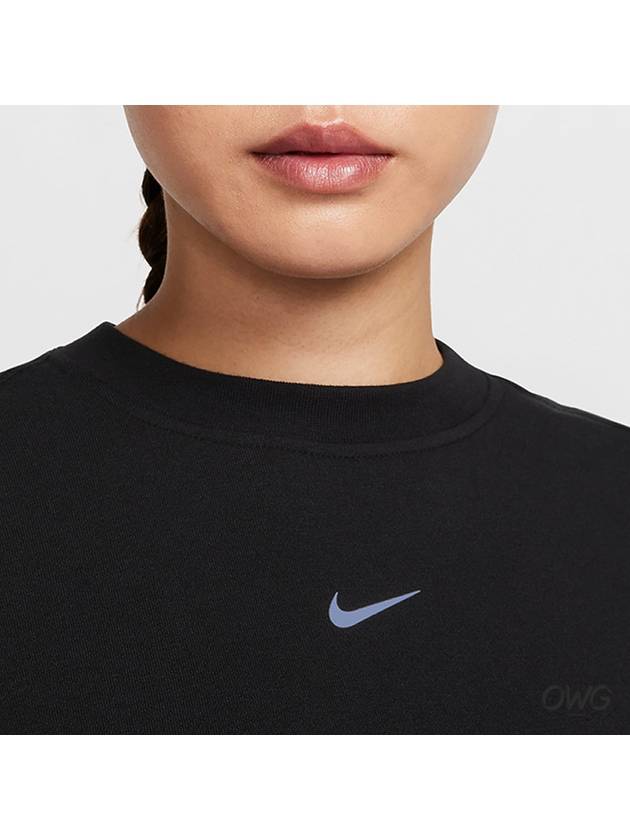 Dri Fit One Crew Neck French Terry Sweatshirt Black - NIKE - BALAAN 5