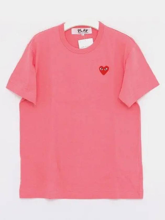 Red heart patch logo short sleeve men s t shirt P1T2723 PINK 1043487 - COMME DES GARCONS - BALAAN 1