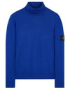 Wappen Patch Virgin Wool Turtleneck Blue - STONE ISLAND - BALAAN 2