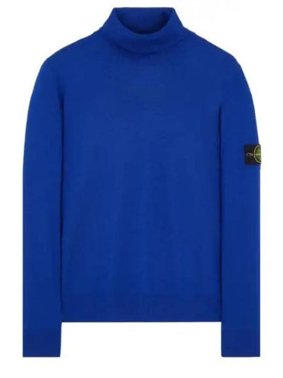 Wappen Patch Virgin Wool Turtleneck Blue - STONE ISLAND - BALAAN 2