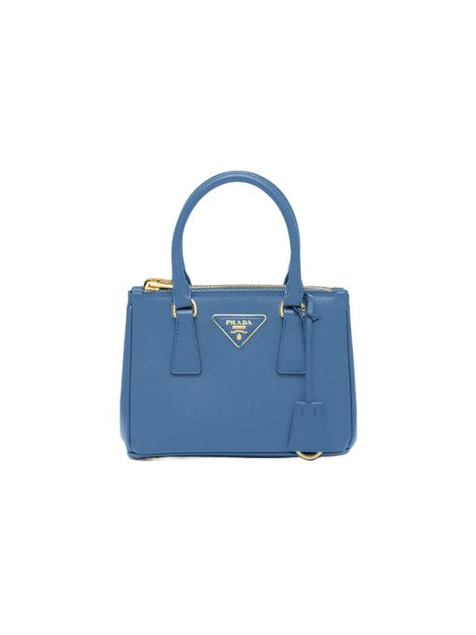 Galleria Saffiano Mini Bag Light Blue - PRADA - BALAAN.