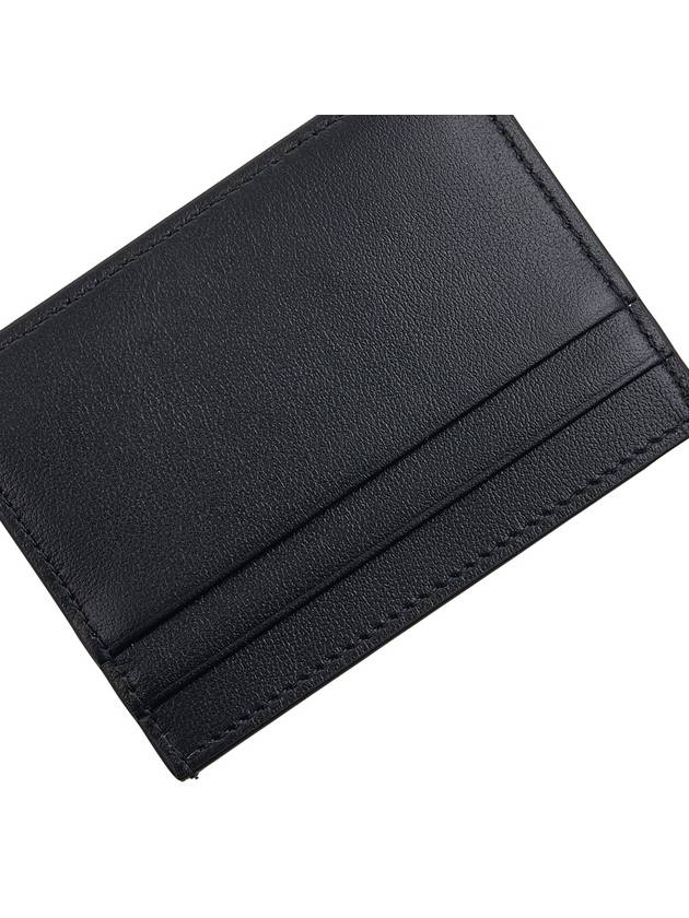 V Logo Signature Calfskin Card Wallet Black - VALENTINO - BALAAN 8