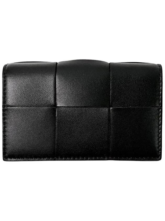 Intrecciato Flap Card Wallet Black - BOTTEGA VENETA - BALAAN 6