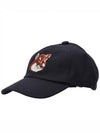 Large Fox Head Embroidery 6P Ball Cap Navy - MAISON KITSUNE - BALAAN.