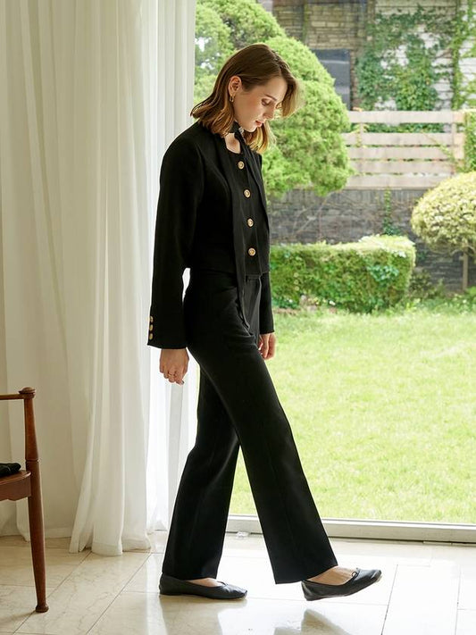 Dana Span Straight Slacks Black - LAMARO - BALAAN 1