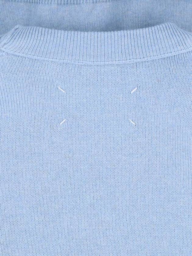 Crew Neck Cashmere Knit Top Pale Blue - MAISON MARGIELA - BALAAN 4