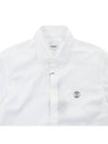 Monogram Pattern Stretch Cotton Blend Long Sleeve Shirt White - BURBERRY - BALAAN.