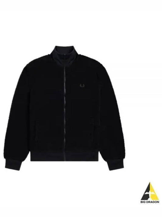 Fred Perry Fleece Track Jacket Black J4545 - FRED PERRY - BALAAN 1