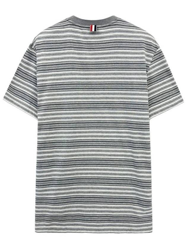 Men's Striped Midweight Jersey Short Sleeve T-Shirt Grey - THOM BROWNE - BALAAN 3