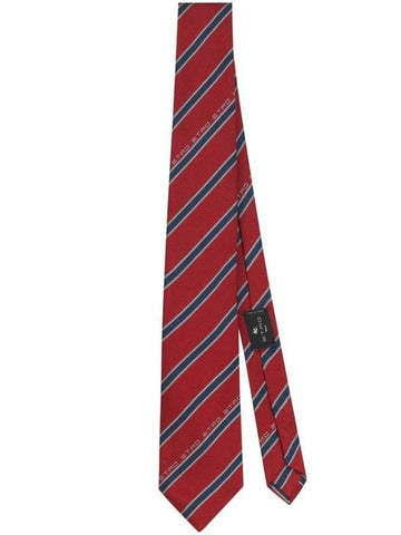 logo print striped silk tie 120269634 - ETRO - BALAAN 1