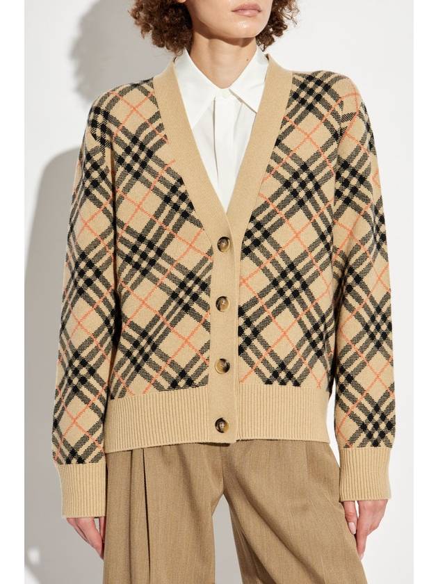 Check Cashmere Cardigan Sand - BURBERRY - BALAAN 4