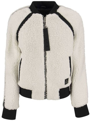 Women's Urcissee Fleece Bomber Jacket White - MOOSE KNUCKLES - BALAAN 1