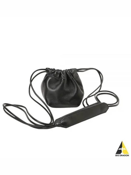 Dumpling Mini Drawstring Lambskin Leather Cross Bag Black - JIL SANDER - BALAAN 2