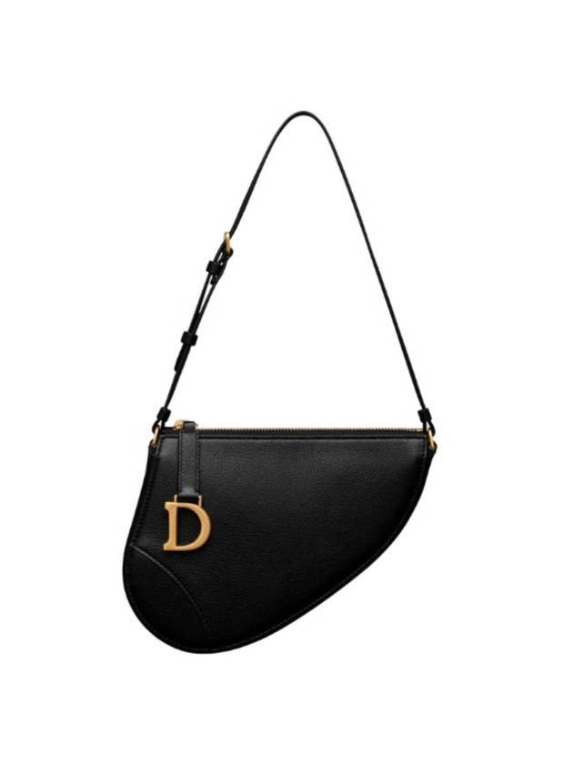 Saddle Rodeo Goatskin Pouch Bag Black - DIOR - BALAAN 1