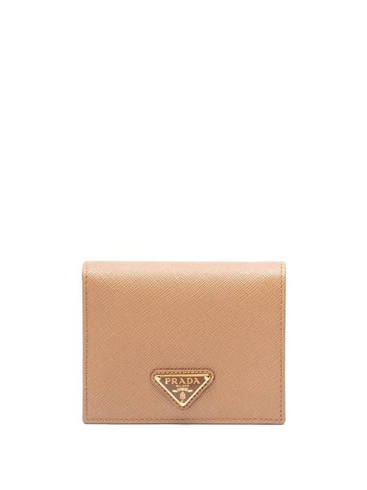 Small Saffiano Leather Wallet 1MV204QHH F03OE CARAMEL - PRADA - BALAAN 1