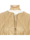 Women's Quilted Recycled Nylon Down Zip-Up Jacket Beige - GANNI - BALAAN 9