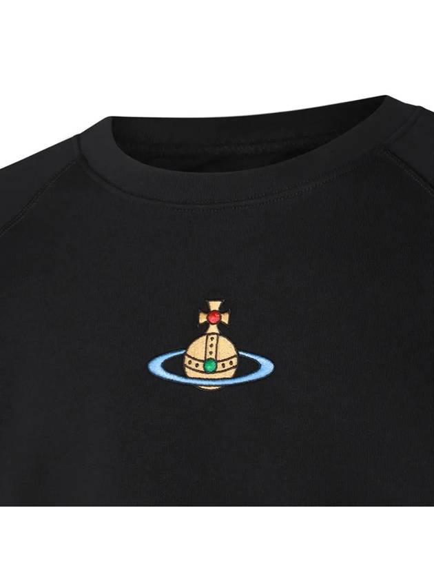 Embroidered Logo Cotton Sweatshirt Black - VIVIENNE WESTWOOD - BALAAN 5