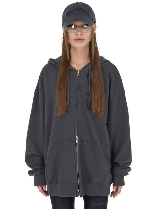 IHD002 4 Signature Graphic Hooded Zip-up Charcoal - ITZAVIBE - BALAAN 1