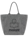 Yenky Logo Washed Cotton Tote Bag Grey - ISABEL MARANT - BALAAN 1