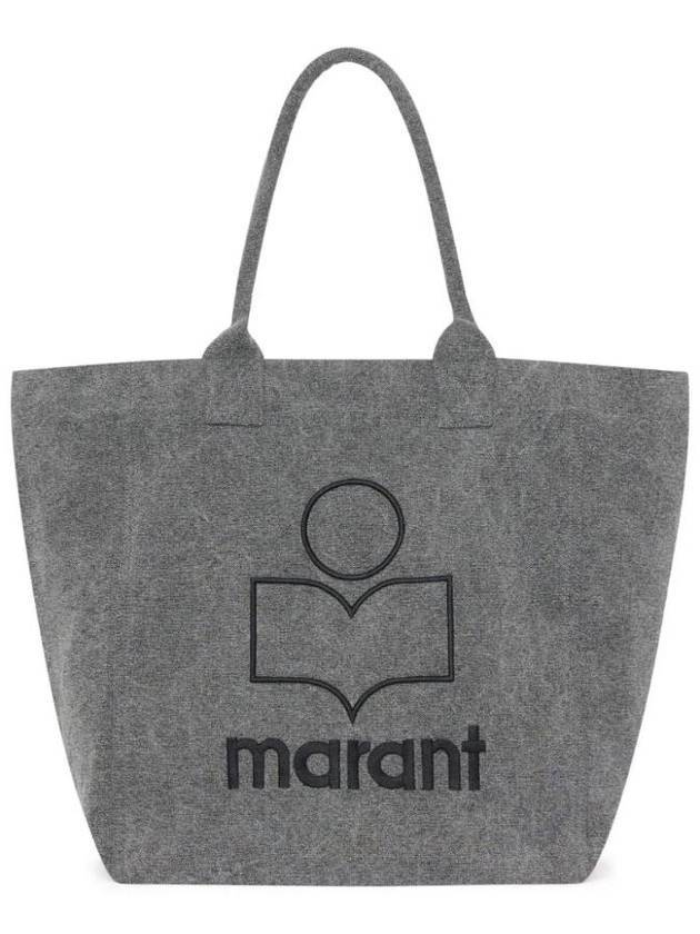 Yenky Logo Washed Cotton Tote Bag Grey - ISABEL MARANT - BALAAN 1