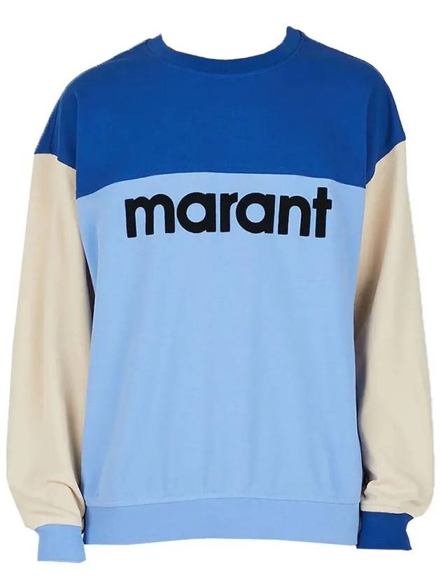 Afton Logo Cotton Sweatshirt Blue - ISABEL MARANT - BALAAN 3