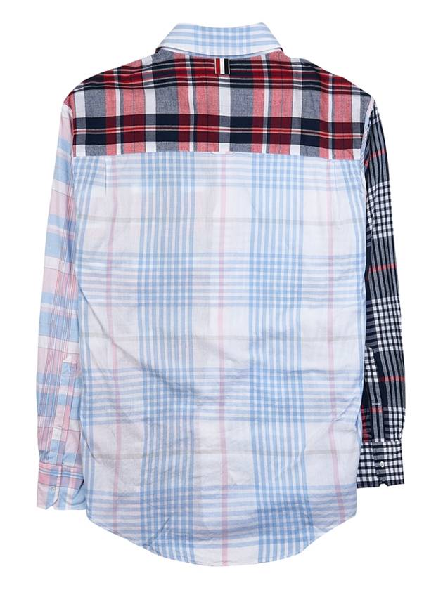 Fun Mix Madras Cotton Oversized Long Sleeve Shirt - THOM BROWNE - BALAAN 3