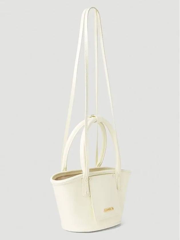 Le Petit Panier Soli Cuir Tote Bag Ivory - JACQUEMUS - BALAAN 4