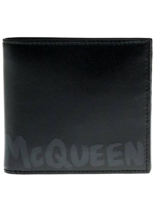 Graffiti Logo Bicycle Wallet Black - ALEXANDER MCQUEEN - BALAAN.