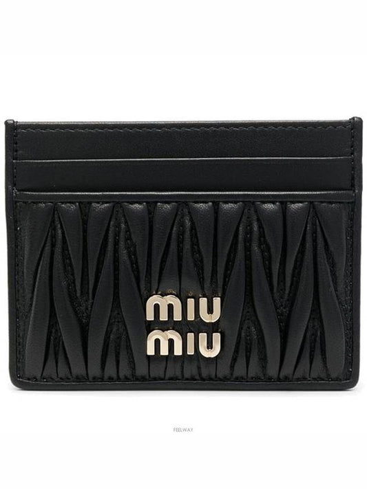 Matelasse Nappa Leather Card Wallet Black - MIU MIU - BALAAN 2