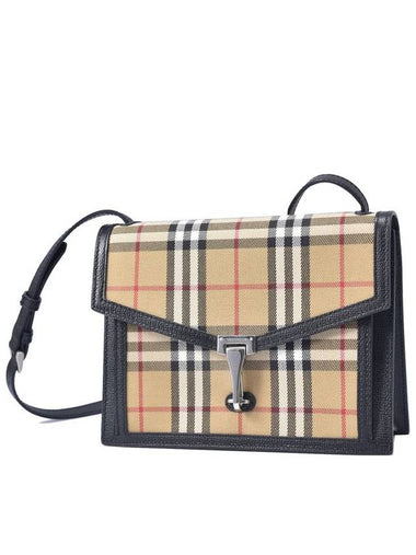 Women s Small House Check Grainy Leather Crossbody Bag - BURBERRY - BALAAN 1