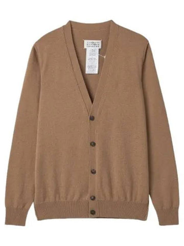 V neck cashmere cardigan almond - MAISON MARGIELA - BALAAN 1