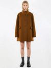 Oversized China Collar Half Coat Camel Brown - VOYONN - BALAAN 9