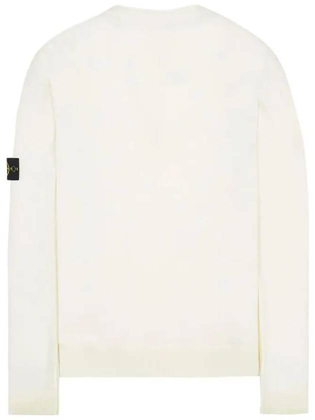 Waffen Patch Crew Neck Wool Knit Top Ivory - STONE ISLAND - BALAAN 4