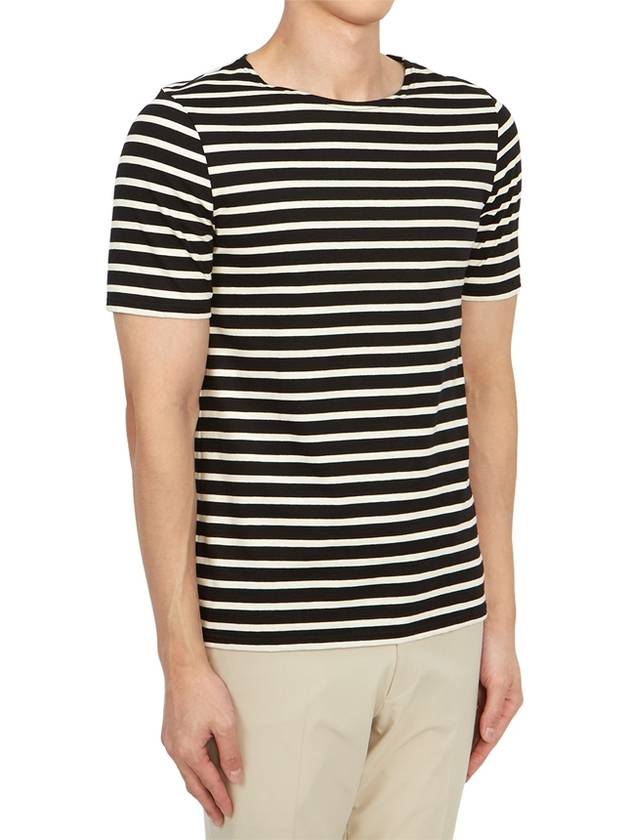 Levant Modern Striped Short Sleeve T-Shirt Noir Ecru - SAINT JAMES - BALAAN 4