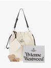 Canvas Drawstring Bucket Shoulder Bag Beige - VIVIENNE WESTWOOD - BALAAN 4