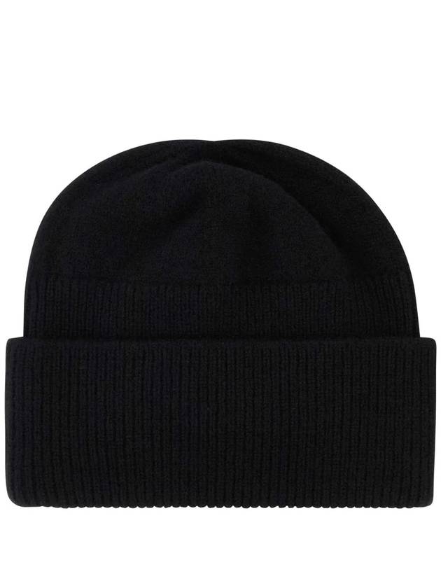 Logo Patch Wool Cashmere Beanie Black - PATOU - BALAAN 3