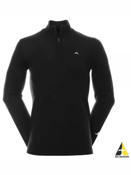 Kian Half Zip-Up Knit Top Black - J.LINDEBERG - BALAAN 2