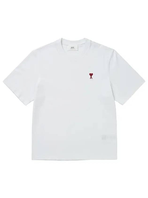 Small Heart Logo Boxy Fit Short Sleeve T-Shirt White - AMI - BALAAN 2