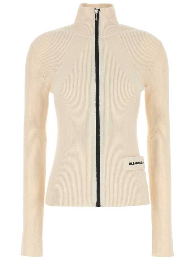 logo embroidered ribbed knit cardigan J40HP0005J14639 - JIL SANDER - BALAAN 2