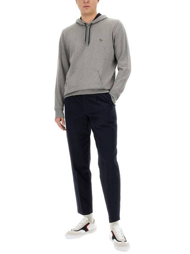 Zebra Patch Cotton Hoodie Grey - PAUL SMITH - BALAAN 8