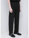 Two Pleats Banding Wide Pants Black - BUTTON SEOUL - BALAAN 2