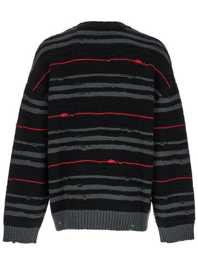 Multicolor Striped Sweater With Used Effect In Wool Man - JUUN.J - BALAAN 2