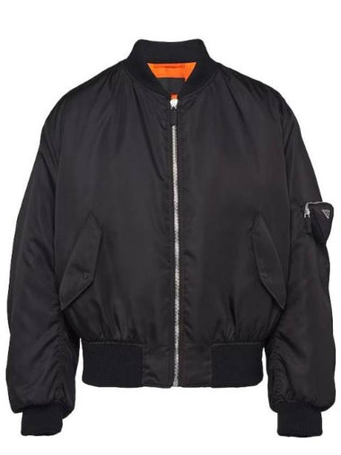 Re Nylon Bomber Jacket Black - PRADA - BALAAN 1