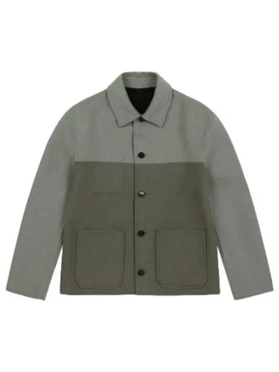 Reversible Workwear Cashmere Wool Jacket Sage - LOEWE - BALAAN 2