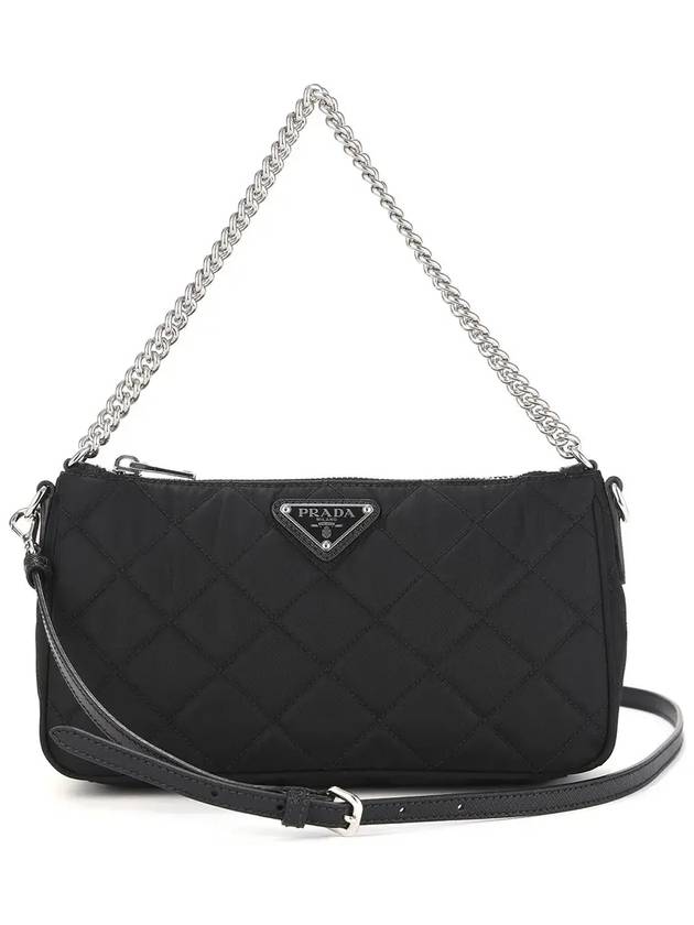 Tessuto Quilted Chain Shoulder Bag Black - PRADA - BALAAN 6