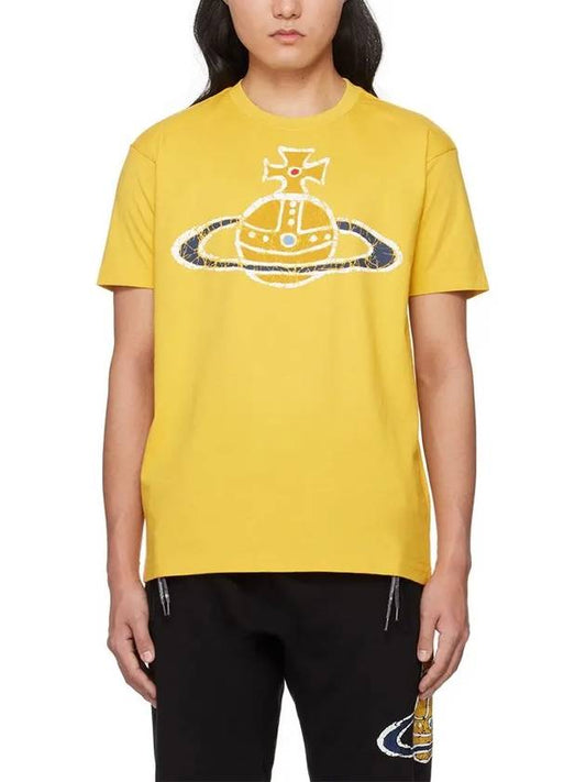 Women's Print Logo Short Sleeve T-Shirt Yellow - VIVIENNE WESTWOOD - BALAAN 2