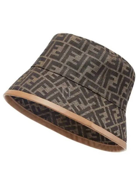 FF Logo Embroidery Cotton Bucket Hat Brown - FENDI - BALAAN 2