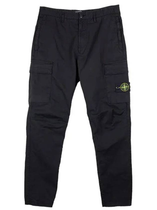 Compass Badge Gabardine Cargo Straight Pants Black - STONE ISLAND - BALAAN 2